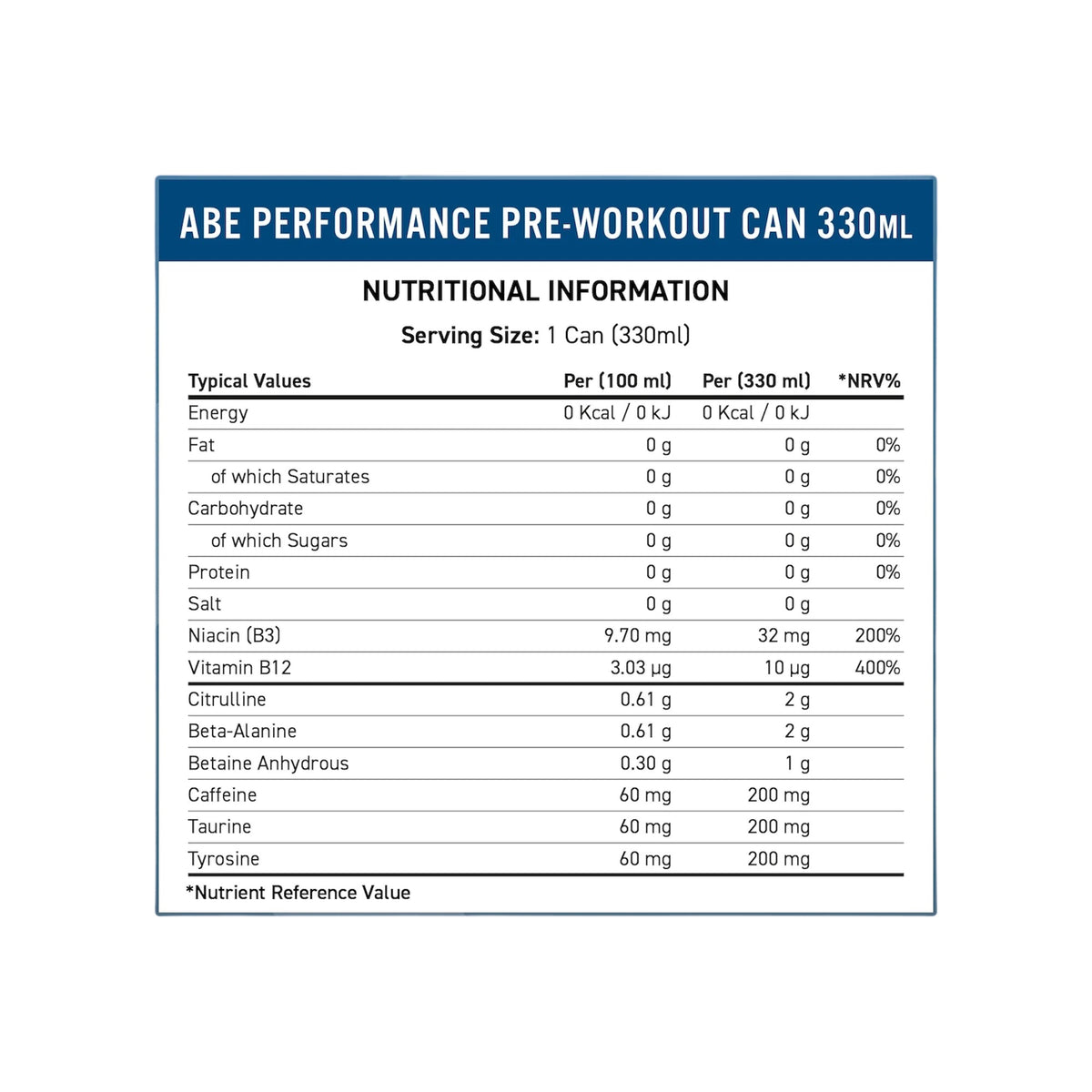 Applied Nutrition ABE - Performance Pre-Workout Drink 1 Can 330ml