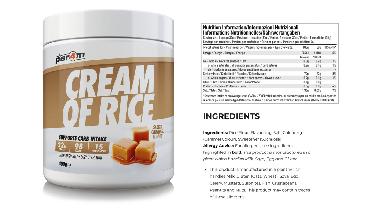 Per4m Cream of Rice 450g